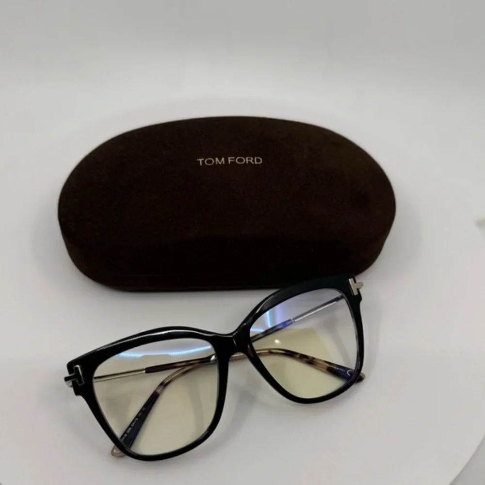 Tom Ford Black Square Cat eye Frame, Blue Blockers Computer Lenses New in Box!